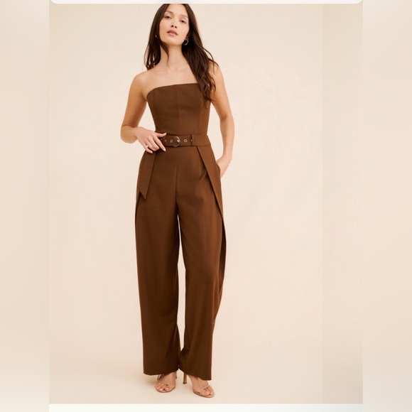 Astr Pants - NWT Astr Chocolate Strapless Jumpsuit